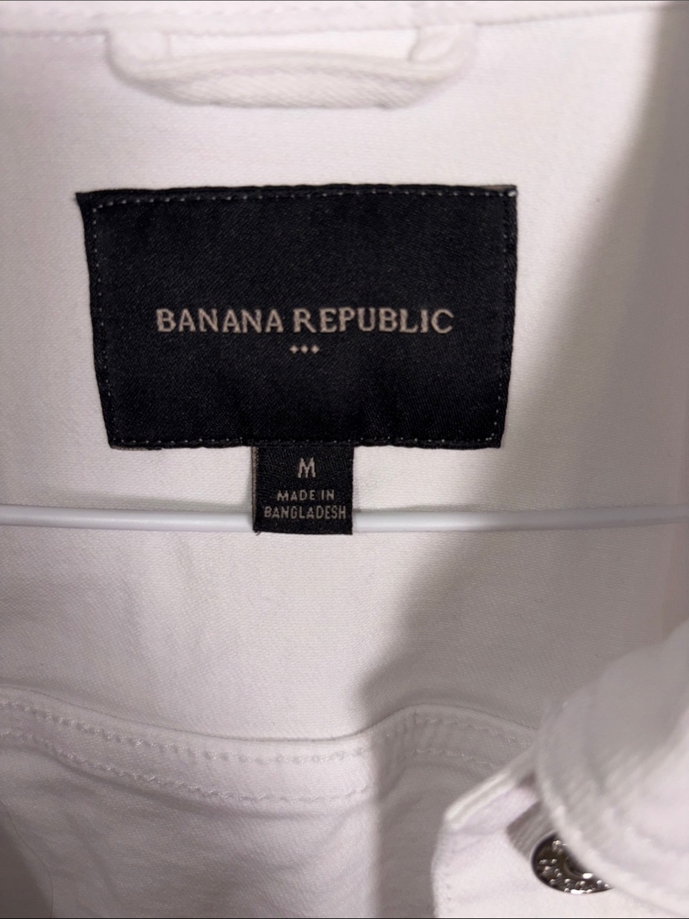 Banana Republic White Denim Jacket with Silver Buttons - Picture 2 of 4